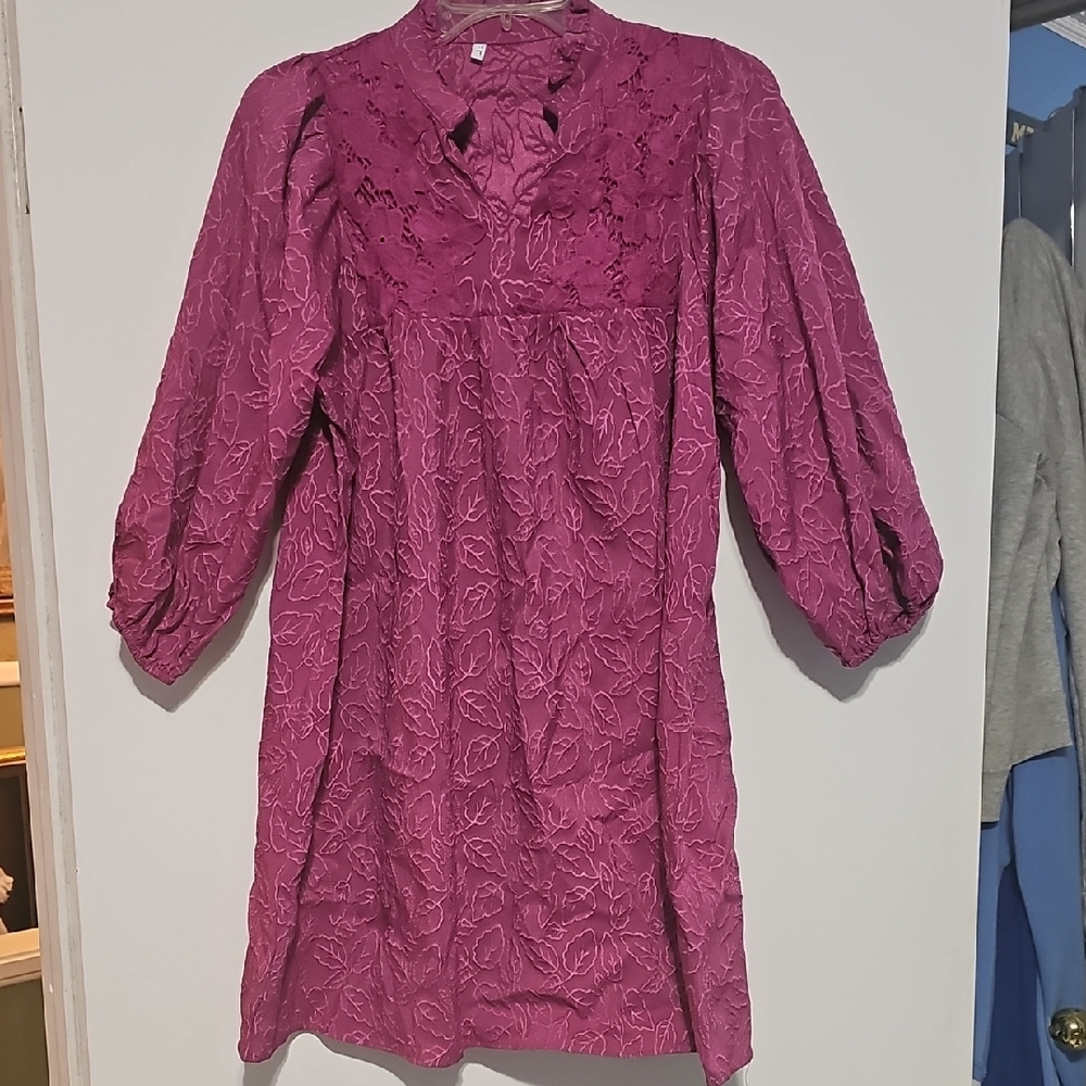 New Boutique Brand Elegant Pink Lace Women's Dress Size Large But Fits Like Med